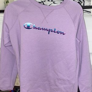 purple champion sweatshirt